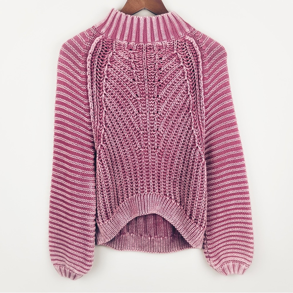 Free People Pink Cowl Neck Sweater